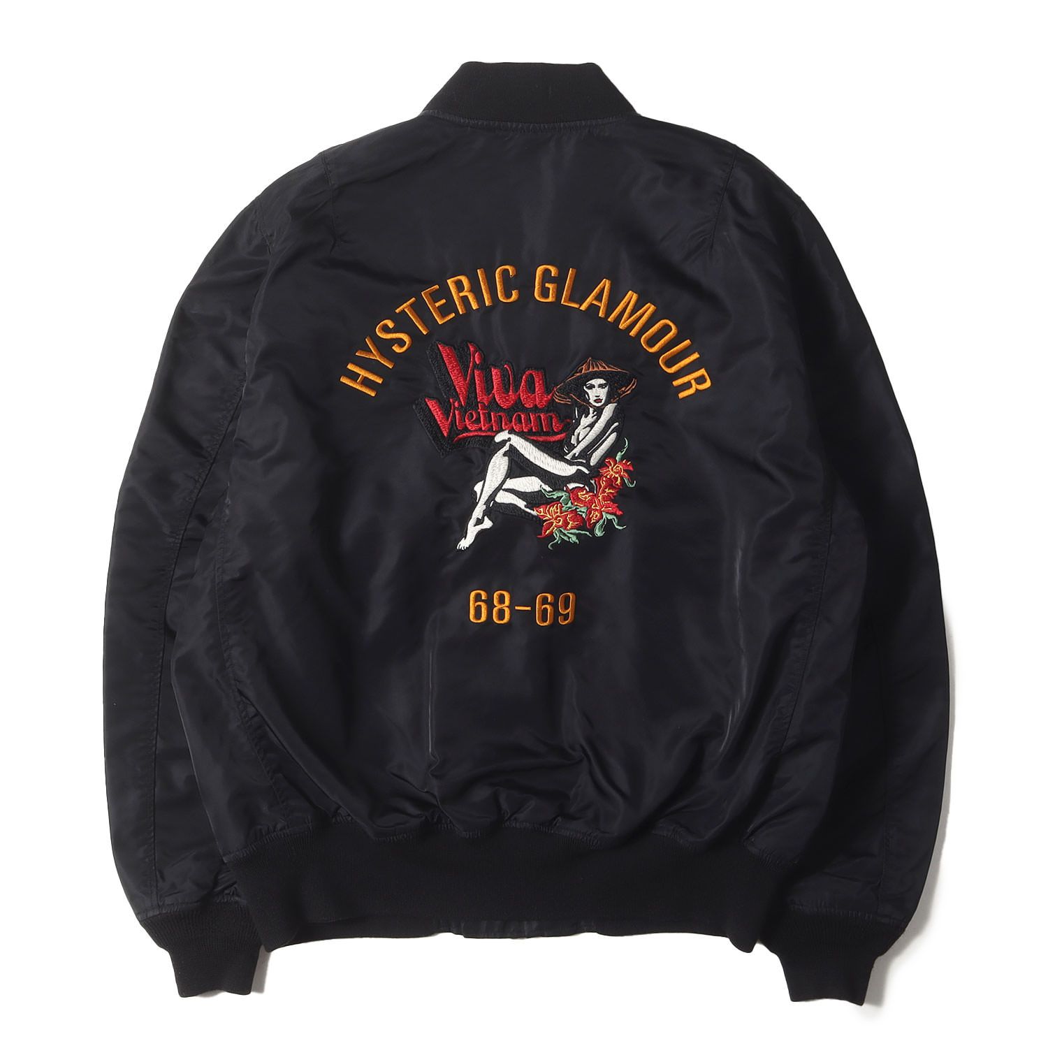 ヒステリックグラマー　ジャケット　ジャンパー　ブルゾン　ヒス　刺繍　ブラック 新品】HYSTERIC GLAMOUR ヒステリックグラマー スカジャン ブラック 黒