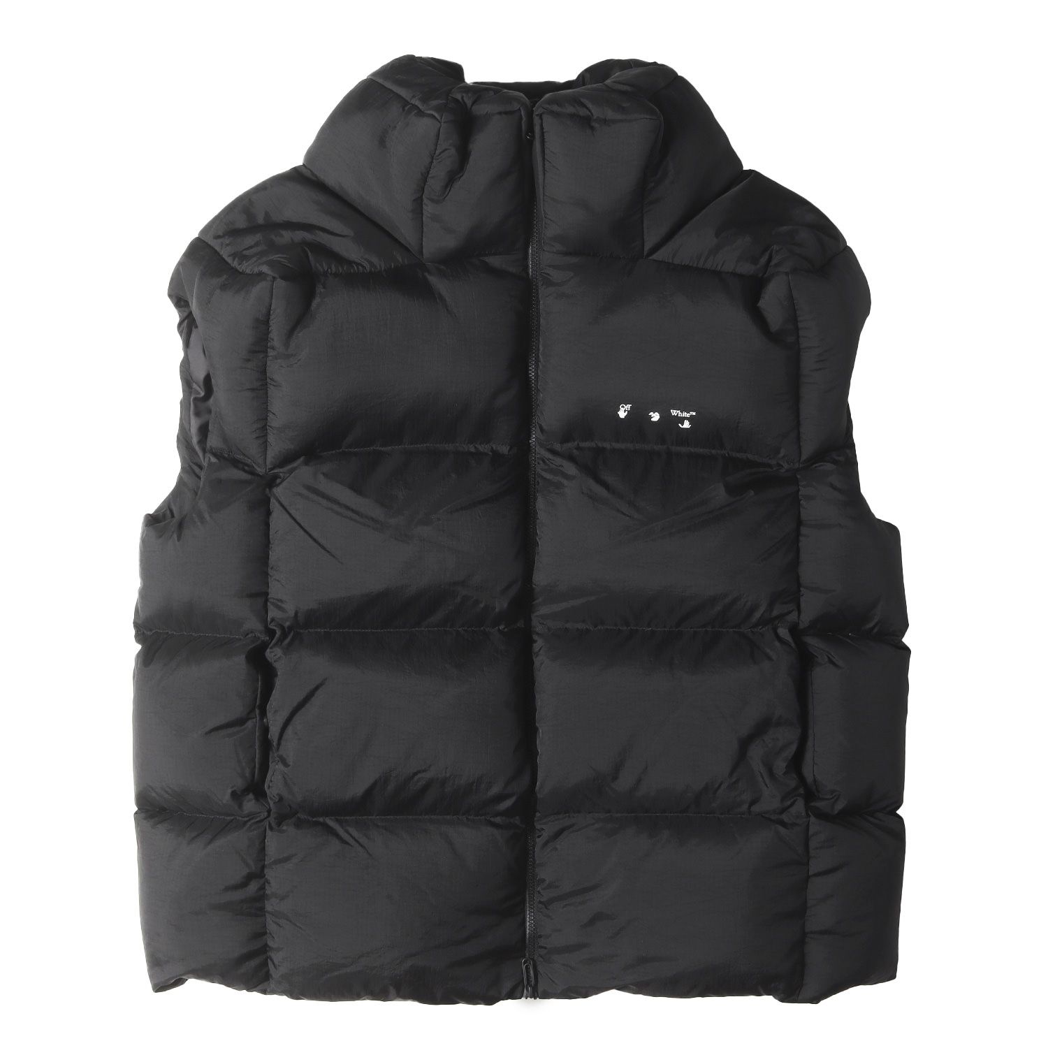 OFF-WHITE オフホワイト ベスト ブラック 黒 サイズ:M | 21AW リップストップナイロン オーバーサイズ ダウンベスト | イタリア製 | アウター ジャケット ブルゾン 上着【メンズ】【中古】【K4638】 OFF-WHITE オフホワイト ベスト ブラック 黒 サイズ:M | 21AW リップス