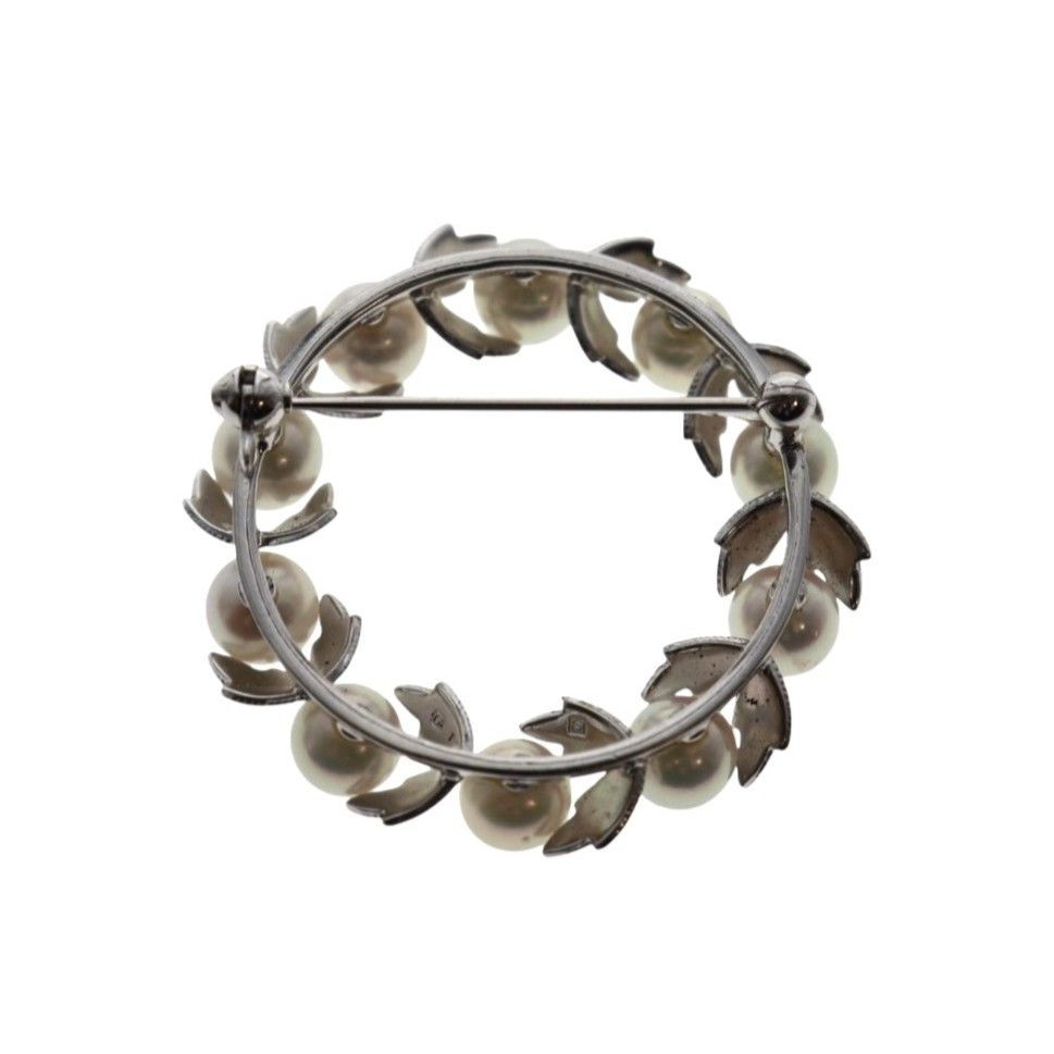 美品】ミキモト（MIKIMOTO） 真珠 パール ブローチ サークル アコヤ