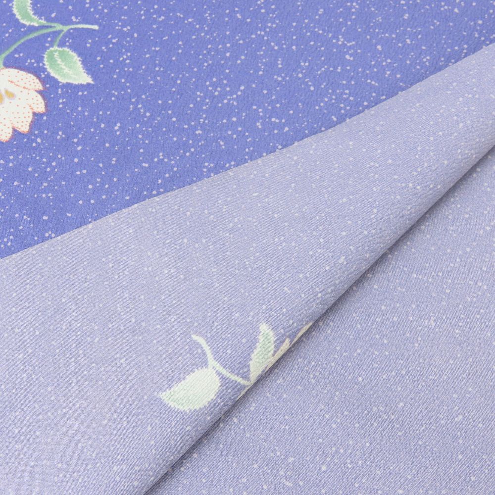 中古 反物 着尺 ポリエステル パープル系 ブルー 洗えるきもの 和装 呉服 和服 きもの レディース 女性 中古】 反物 着尺 ポリエステル パープル系 ブルー 洗えるきもの 和装