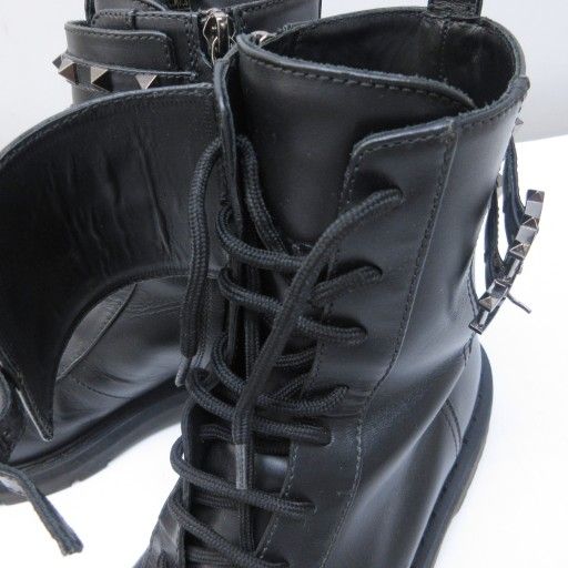 極美品　ヴァレンティノガラヴァーニ　ショートブーツ　ロックスタッズ　レザー　24 極美品 ヴァレンティノガラヴァーニ ショートブーツ ロックスタッズ