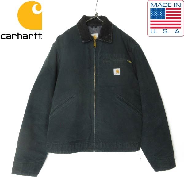 00s USA製 carhartt デトロイト ジャケット 黒 38R ブラック