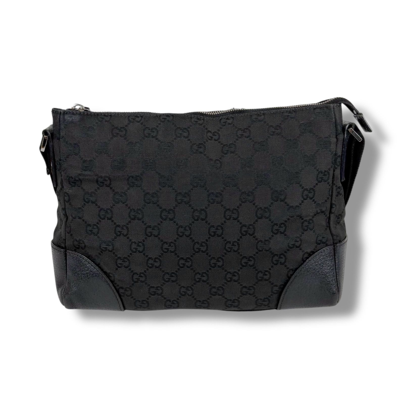 GUCCI GGキャンバス レザー ショルダーバッグ 114273 グッチ GUCCI 114273 GGキャンバス ショルダーバッグ レザー ベージュ