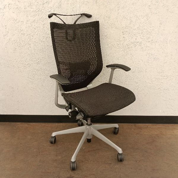 希少 エコーネス ロイヤル レザー ダイニングチェア 黒 サイズL ワーク