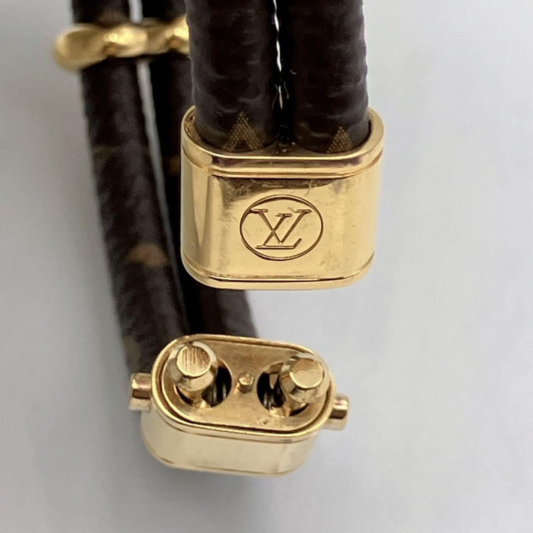 極美品☆ヴィトン ブレスレット・バディー LV モノグラム ロゴ　紐バングル りいか様 限定 極美品❣️LOUIS VUITTON ルイヴィトン モノグラム柄2連