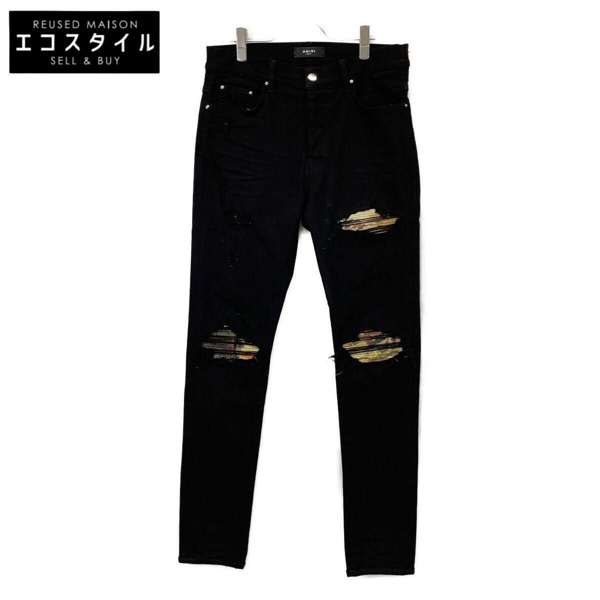 AMIRI アミリ MX1 ﾀﾞﾒｰｼﾞ&ﾘﾍﾟｱ加工 ﾌﾞﾗｯｸ ﾃﾞﾆﾑ 33 - メルカリ