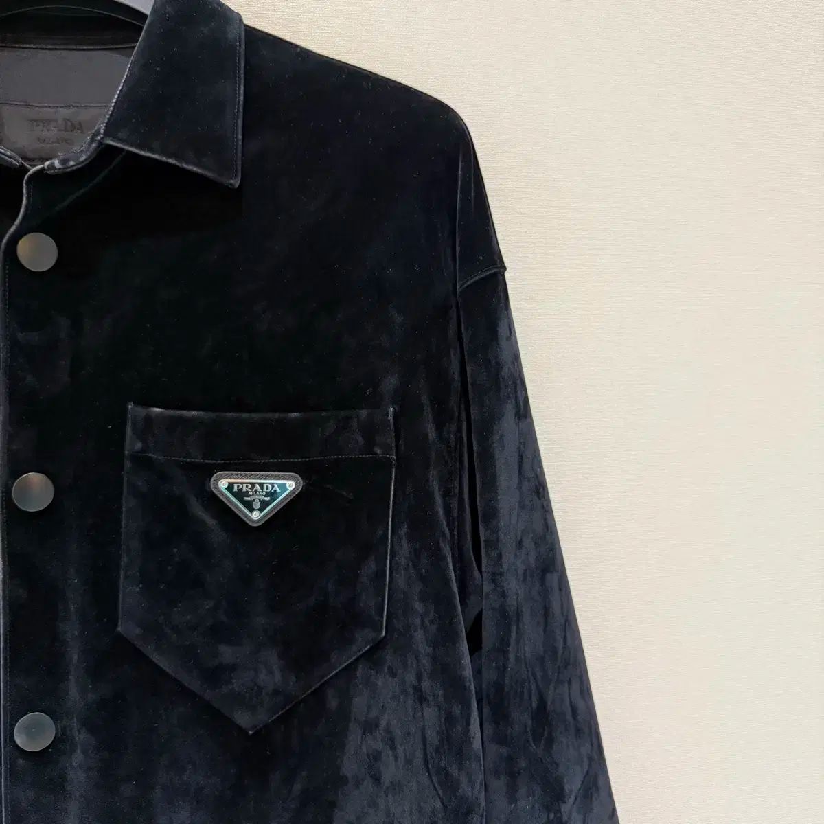 PRADA プラダ ベロア ベルベット テーラード ジャケット 46 M〜L相当 NFC新モデル / L size PRADA プラダ 三角ロゴ ツアーベルベット