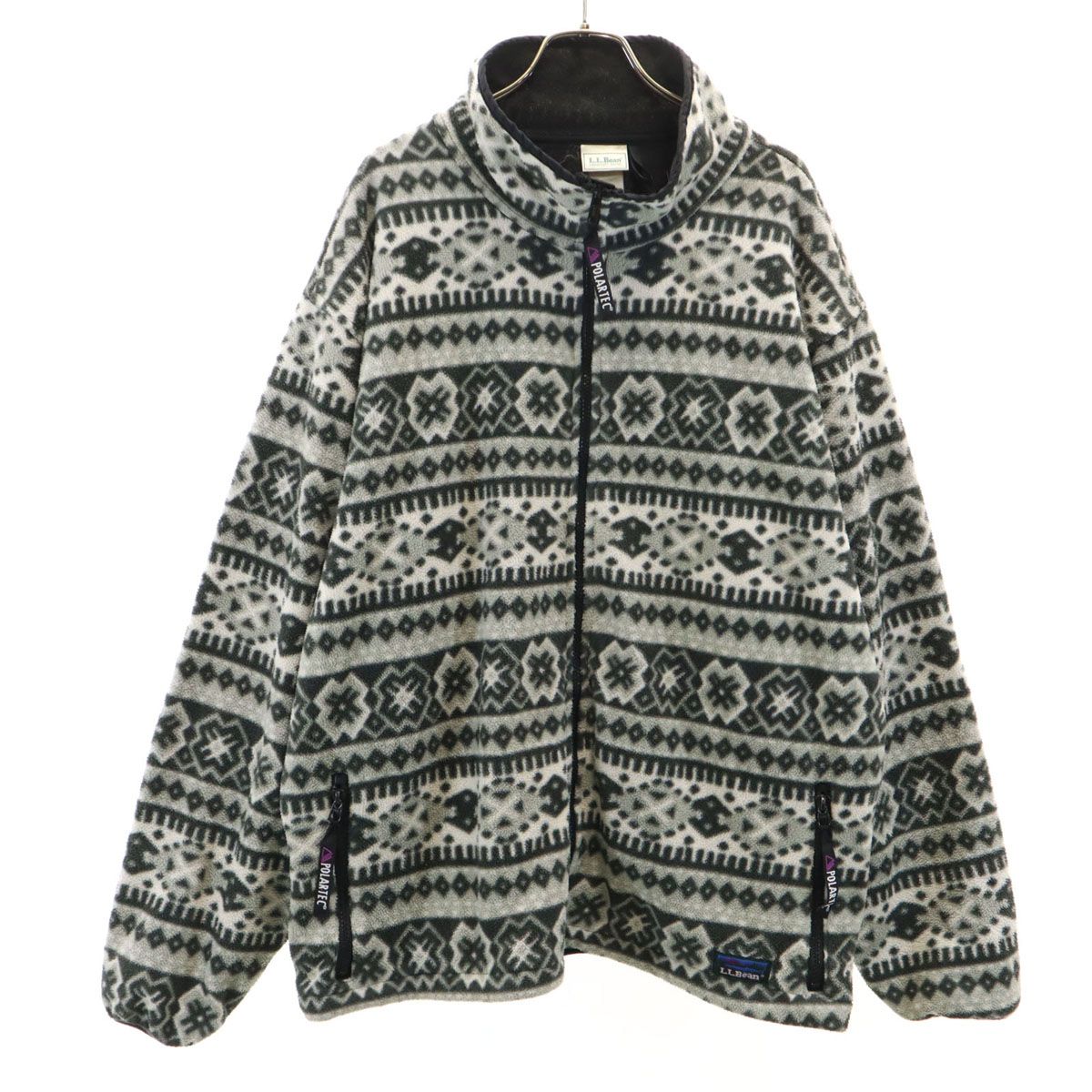 メンズ 80年代 L.L.bean エルエルビーン フリースジャケット 総柄 M