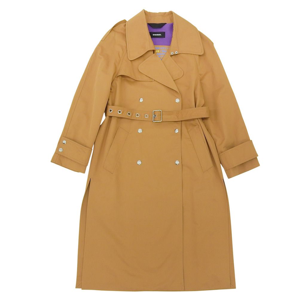 DIESEL トレンチコート（レディース） DIESEL ディーゼル レーヨン×コットン サイドスリット ダブルブレスト
