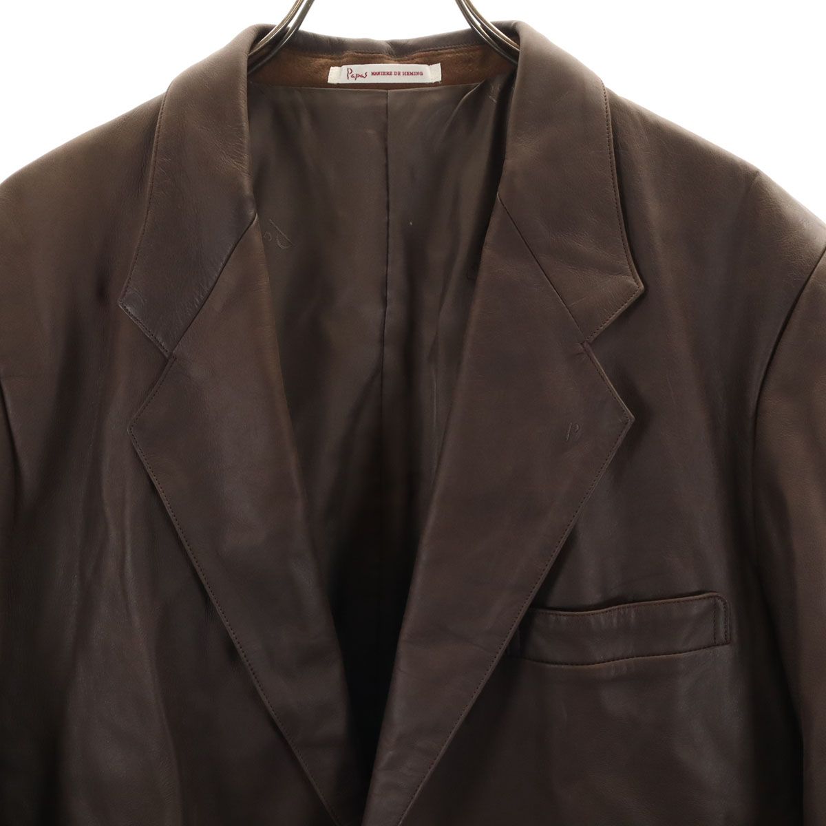 Papas パパス 日本製 レザージャケット M ブラウン メンズ 古着 - メルカリ