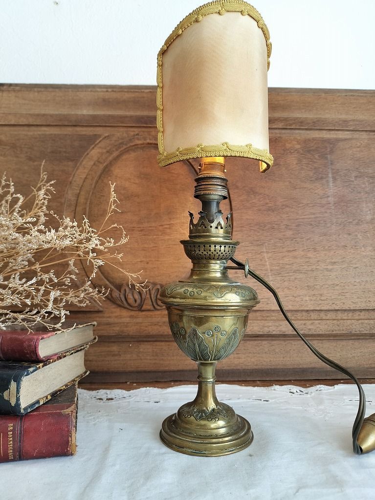 90. 40's フランスアンティーク 古民家 ガラスシェードペンダント