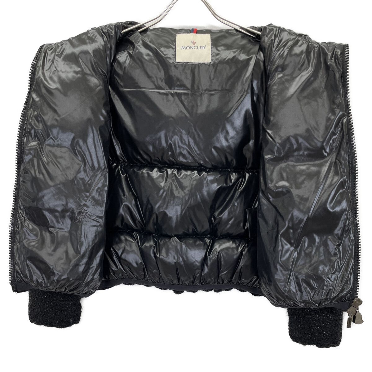 MONCLER モンクレール 並行 RATEL ﾌﾞﾗｯｸ ﾗﾒﾂｲｰﾄﾞ ｼｮｰﾄﾀﾞｳﾝｼﾞｬｹｯﾄ 00