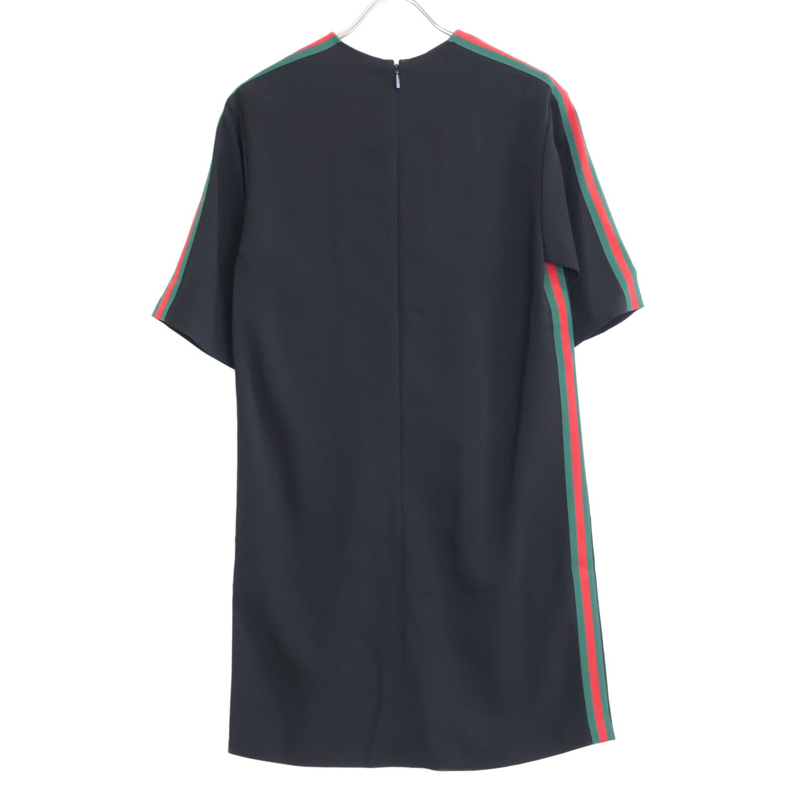 GUCCI グッチ 528977 18年 ﾌﾞﾗｯｸ ｽﾄﾚｯﾁﾋﾞｽｺｰｽﾁｭﾆｯｸﾄﾞﾚｽ 38 - メルカリ