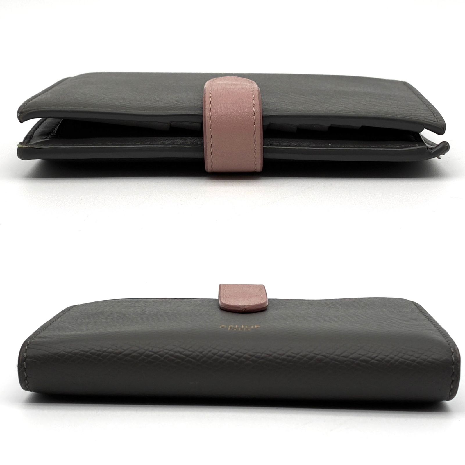 極美品 CELINE セリーヌ ミディアムストラップウォレット 二つ折り財布