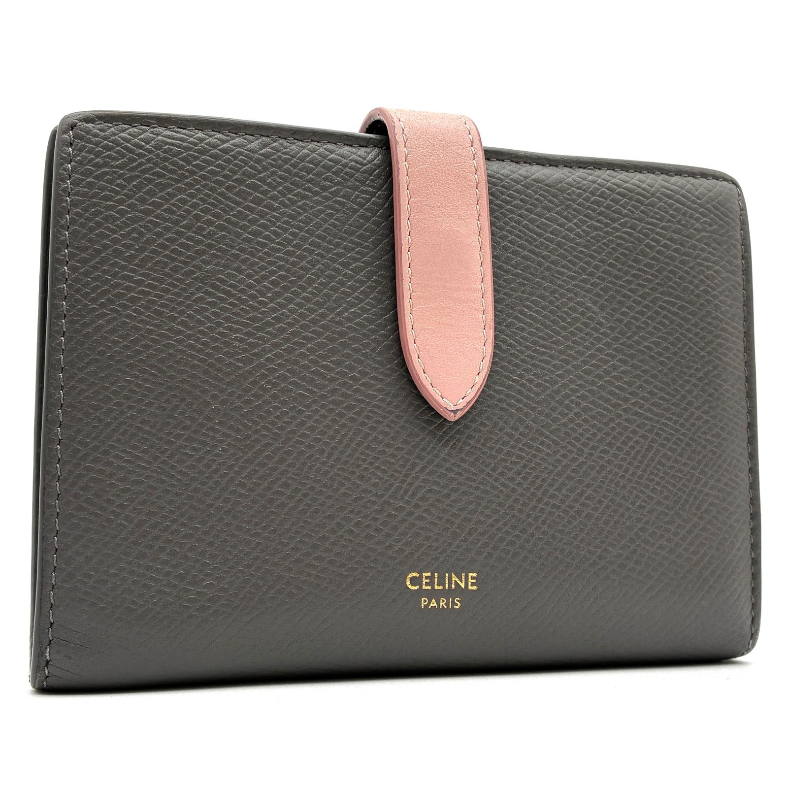 極美品 CELINE セリーヌ ミディアムストラップウォレット 二つ折り財布