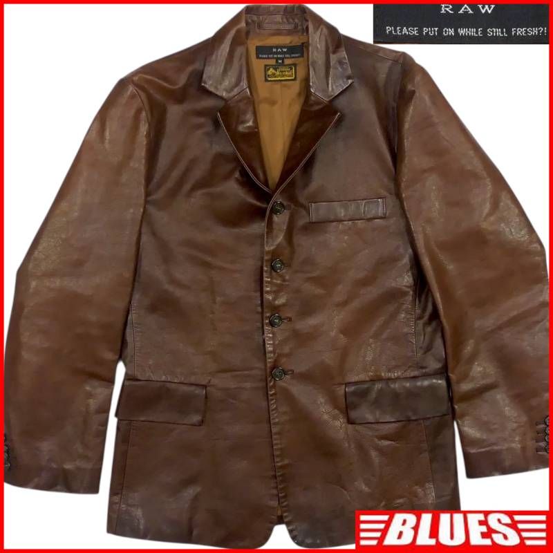 RAW ロー ホースハイド 馬革 テーラードジャケット レザー 茶 本革