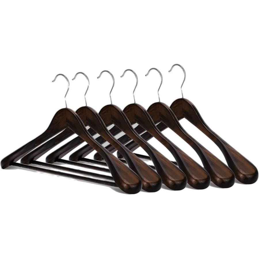 木製ハンガー ハンガー 6本組 ナチュラル ブラウン ダークブラウン