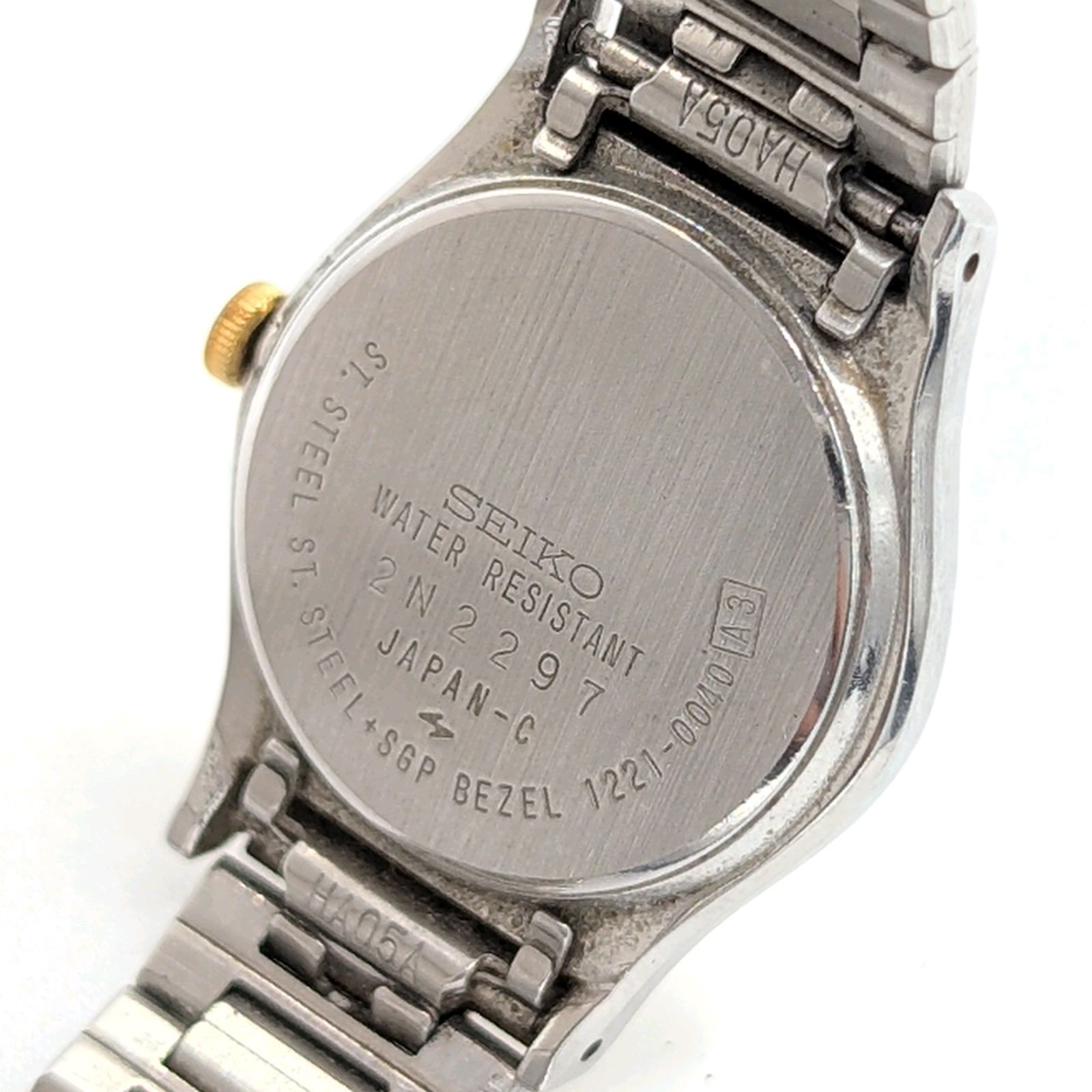 SEIKO 1221-0040 Watch Ladies Quartz Round Gold Silver Combi Y2K 