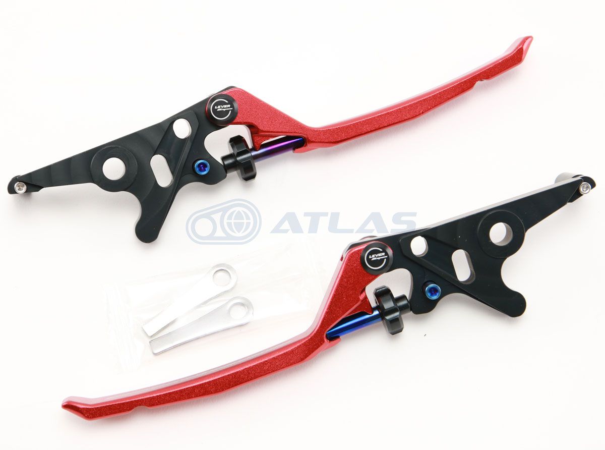 APEXX X FORCE ABS エックス フォース パーキングストップ付アジャスタブル ブレーキレバーセット レッド