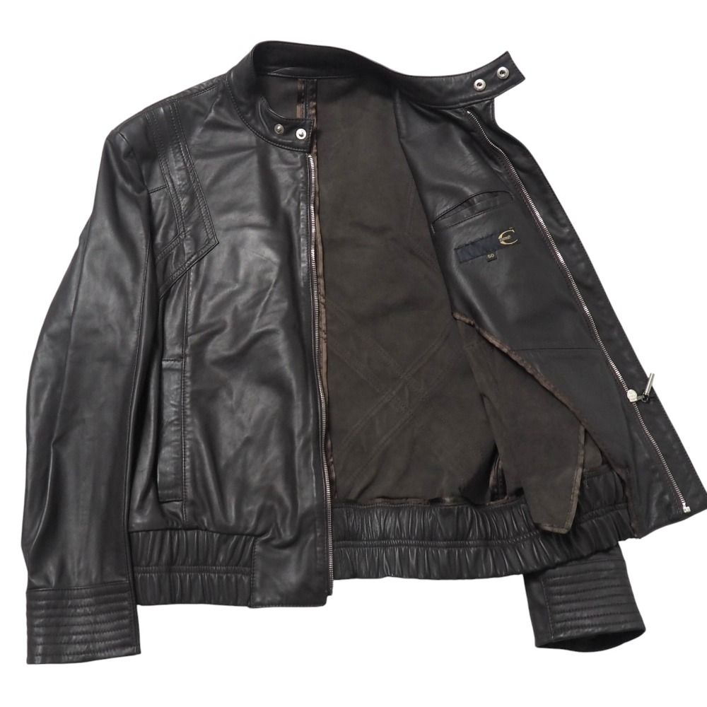 【未使用】justcavalliレザージャケット　サイズL ジャストカヴァリ春物 □美品□Just Cavalli ジャストカヴァリ ジャケット サイズ50 ジップ