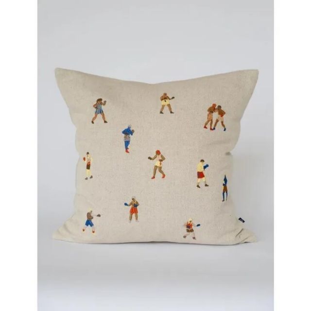 FINE LITTLE DAY | BOXERS EMBROIDERED CUSHION COVER (no.1762) | 48x48cm 刺繍 クッションカバー ファインリトルデイ