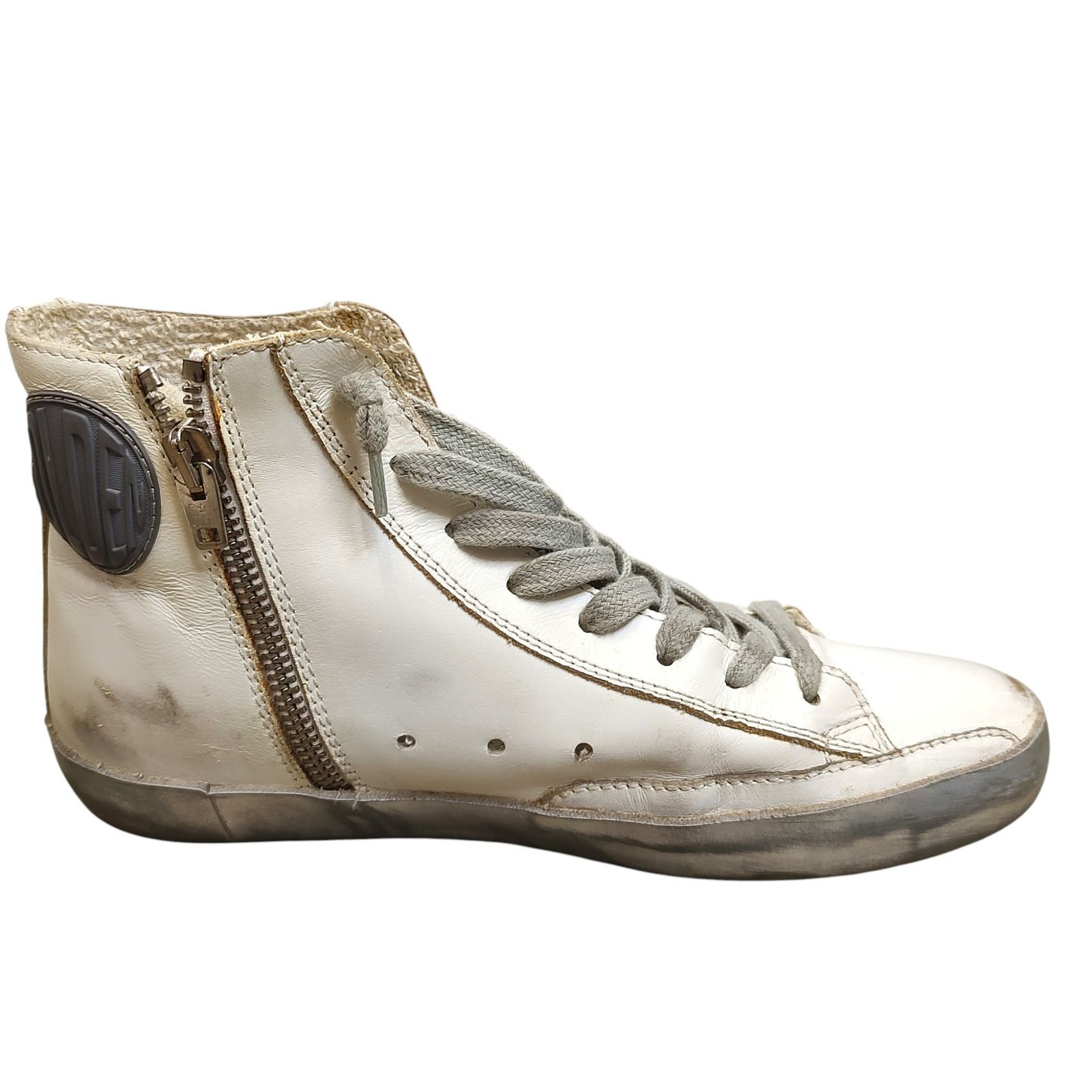 GGDB　ゴールデングース　 FRANCY　ハイカットスニーカー　ホワイト　36 Golden Goose ゴールデングース GGDB/FRANCY ユーズド加工 ハイカット