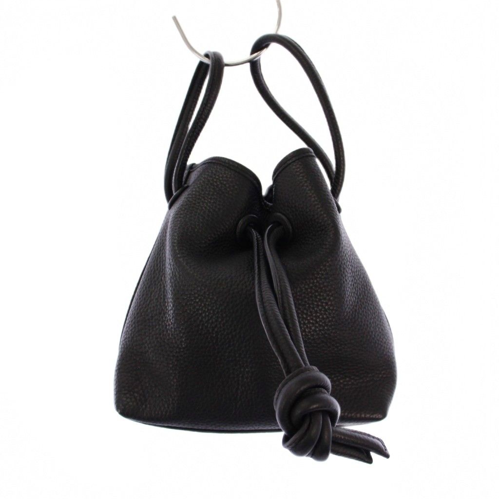 ヴァジック VASIC Bond Mini ハンドバッグ 巾着 レザー ブラック /BM