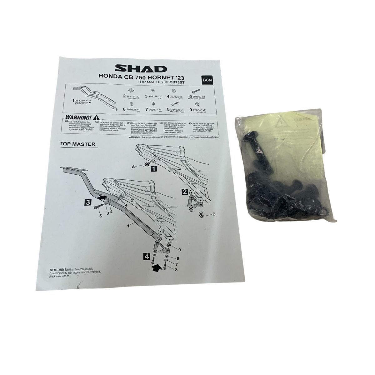 SHAD(シャッド) バイク ステー トップマスターフィッティングキット