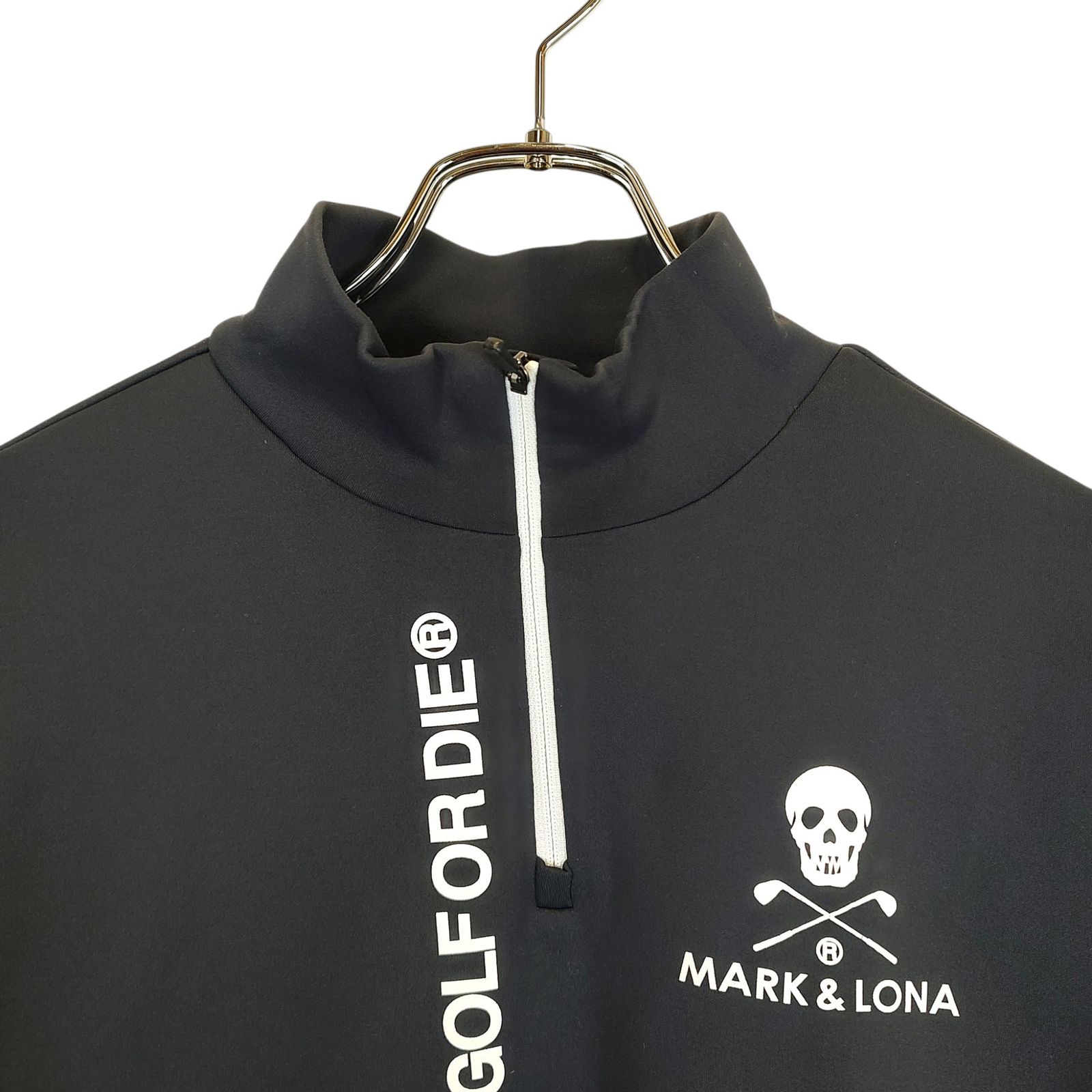 MARK&LONA マークアンドロナ　長袖　ハーフジップ 総柄　ブラック　48 MARK&LONA マークアンドロナ ゴルフ 20AW Swing in1/2 Zip Micro