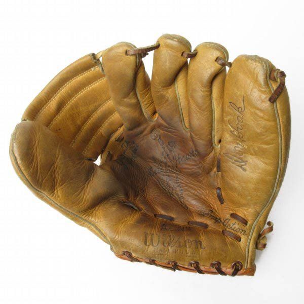 40s-50s USA製 Wilson ウィルソン ボタンバック 野球 レザー グローブ