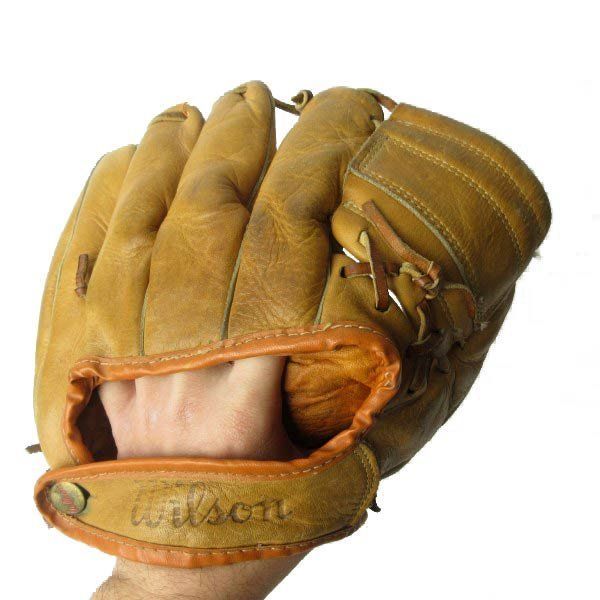 40s-50s USA製 Wilson ウィルソン ボタンバック 野球 レザー グローブ