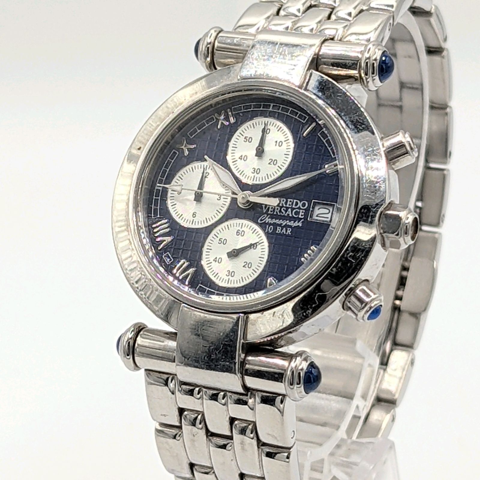 ALFREDO VERSACE V414CH Watch Quartz Chronograph Date Round Silver