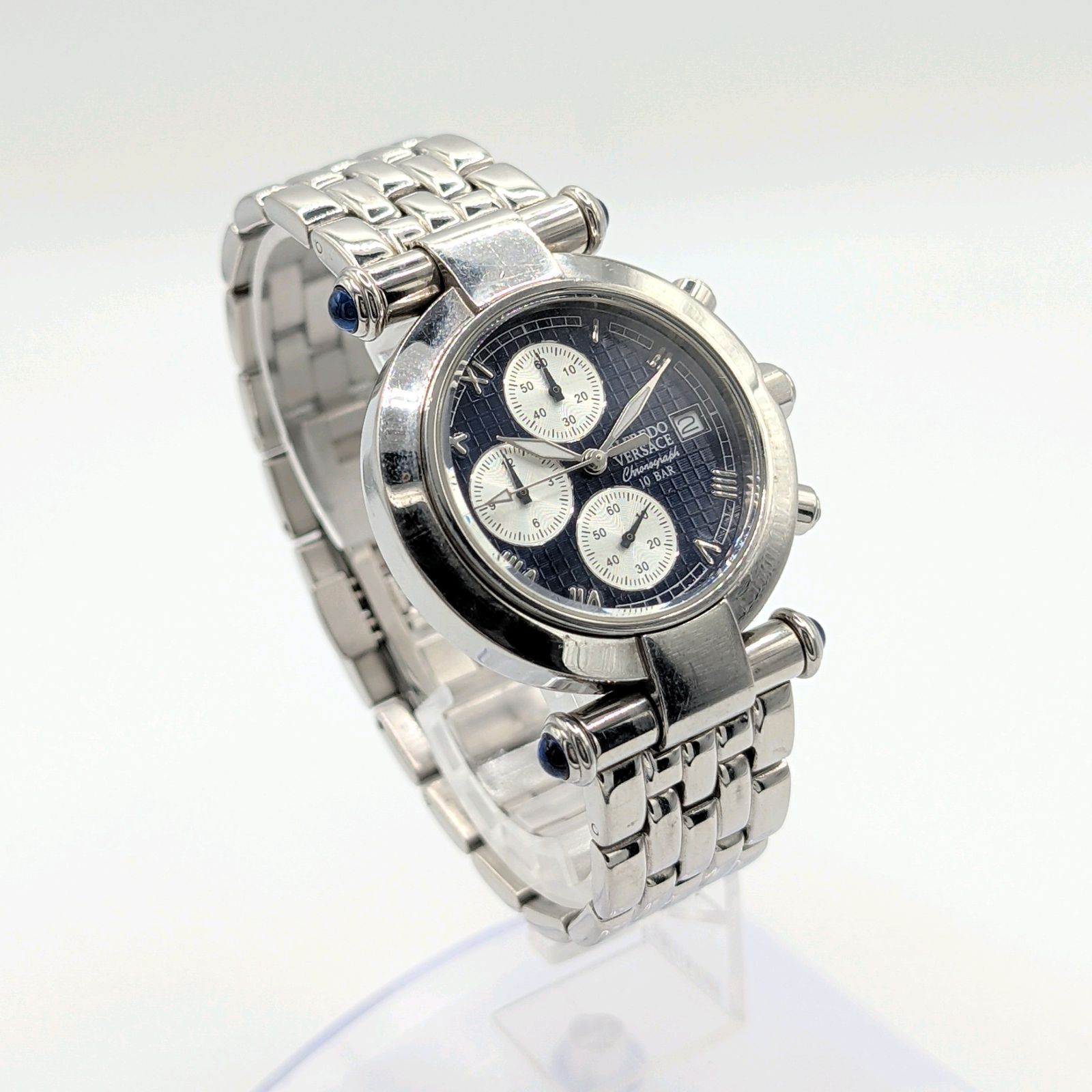 ALFREDO VERSACE V414CH Watch Quartz Chronograph Date Round Silver