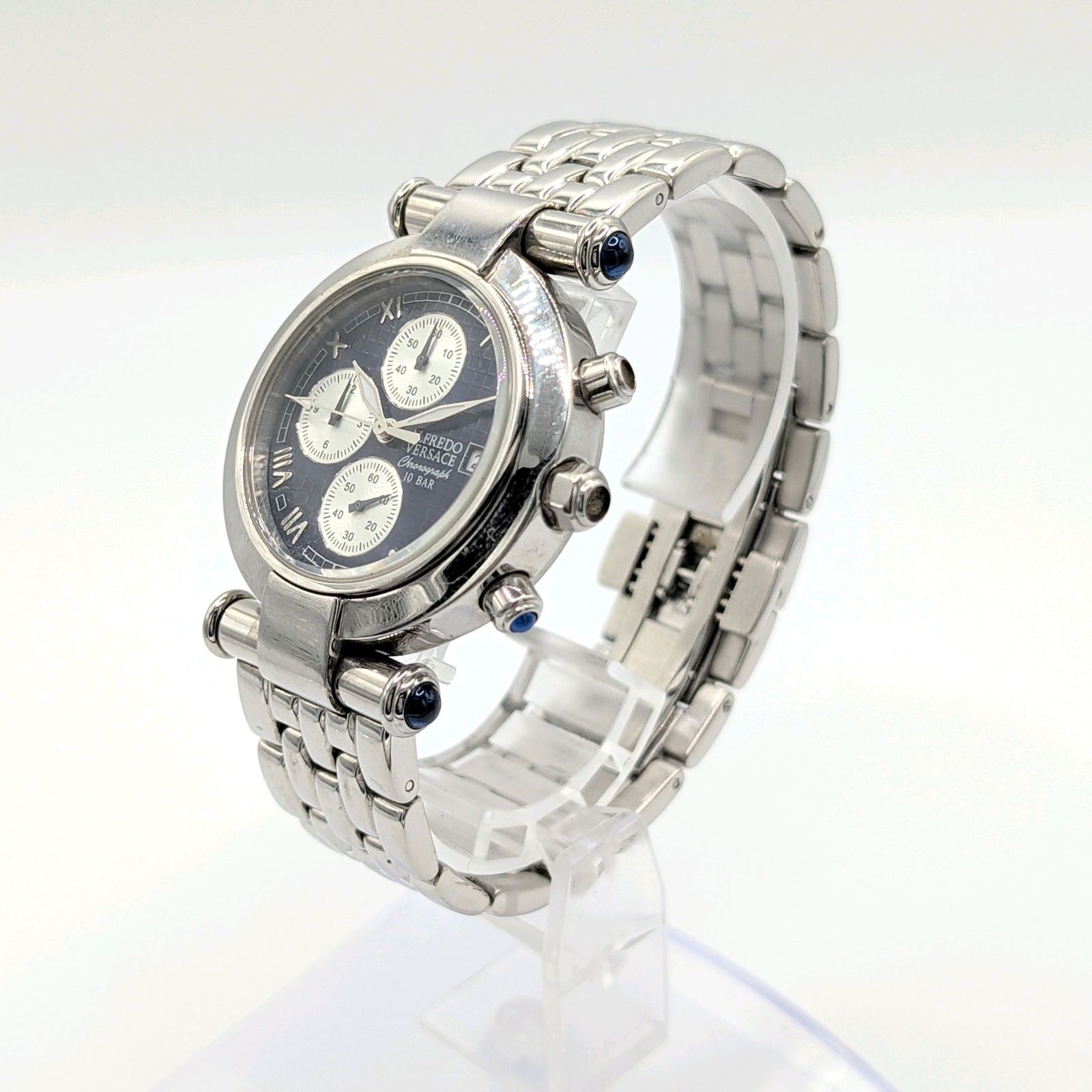 ALFREDO VERSACE V414CH Watch Quartz Chronograph Date Round Silver