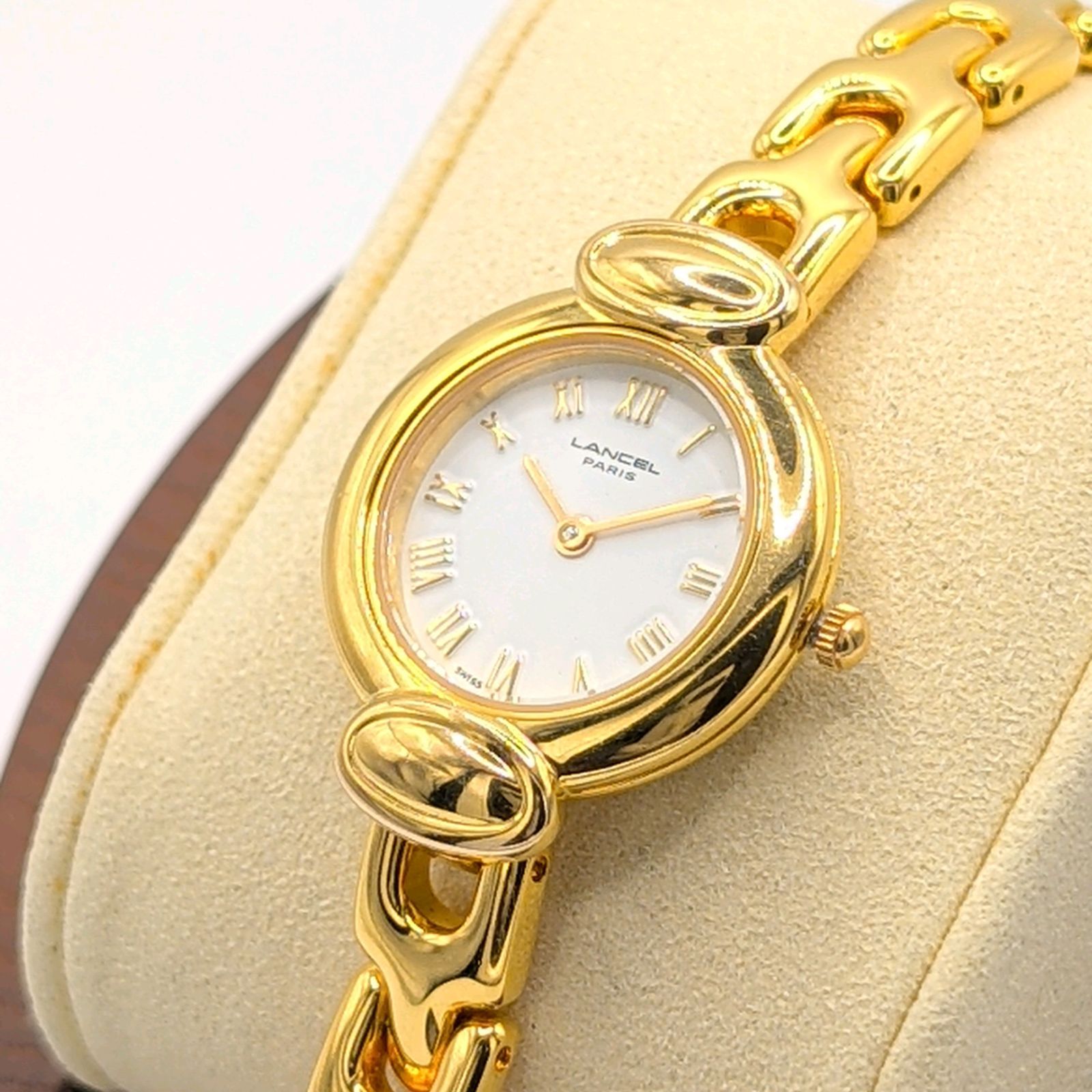 LANCEL Watch Quartz Ladies Round Gold White dial Y2K 00S Vintage Working ランセル 時計 クオーツ レディース ラウンド ゴールド 白文字盤 稼働品
