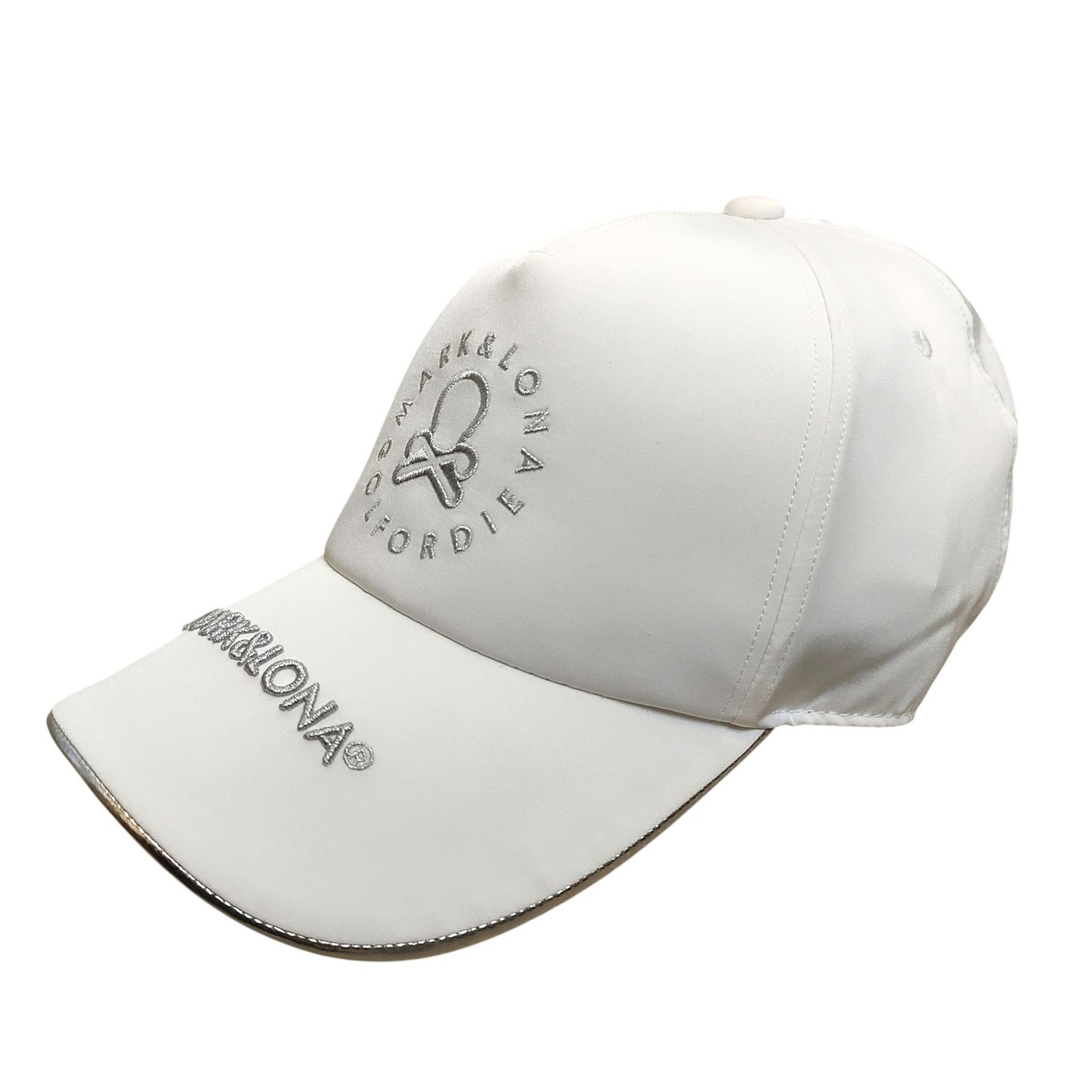 MARK&LONA ホワイトキャップ　美品 MARK&LONA マークアンドロナ ゴルフ 2023年 スカル刺繡 ロゴ キャップ