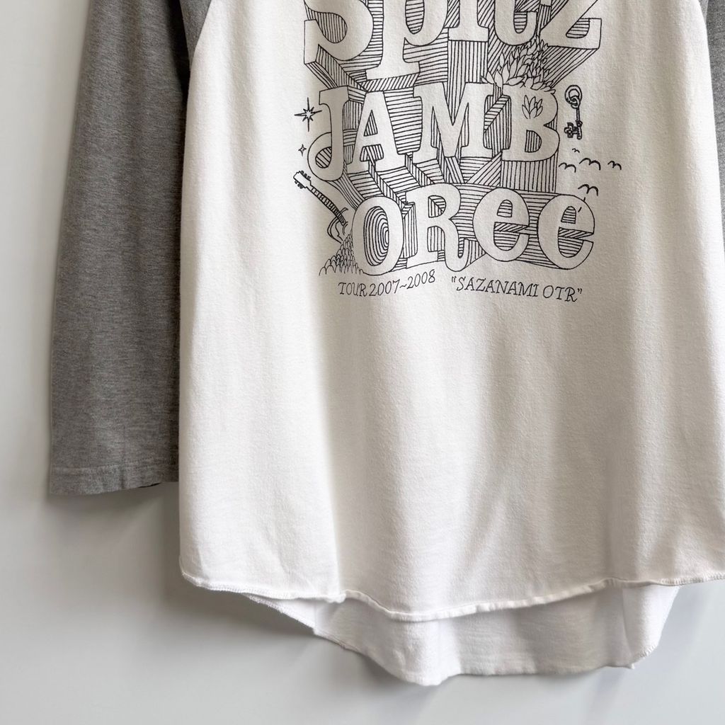 スピッツ ツアーTシャツ JAMBOREE TOUR ラグランTシャツ 白×グレー L
