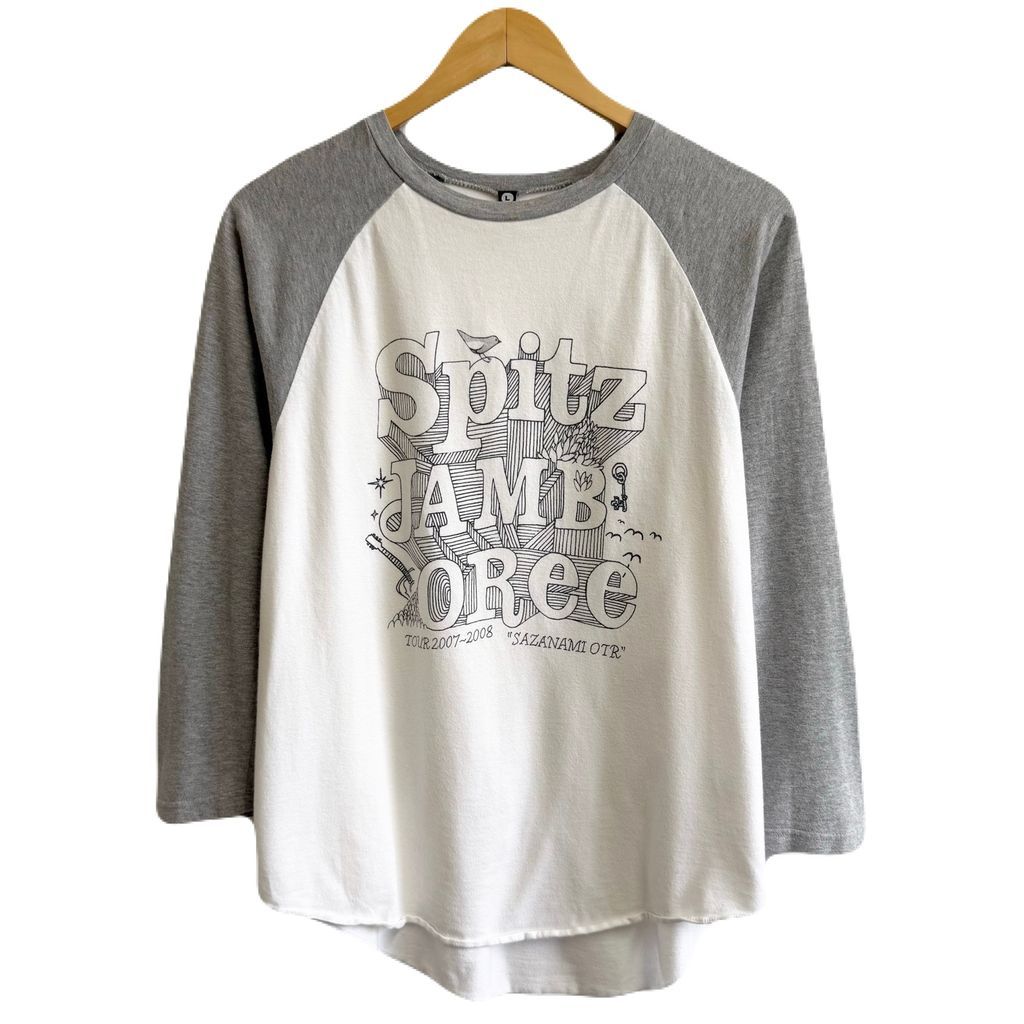 スピッツ ツアーTシャツ JAMBOREE TOUR ラグランTシャツ 白×グレー L
