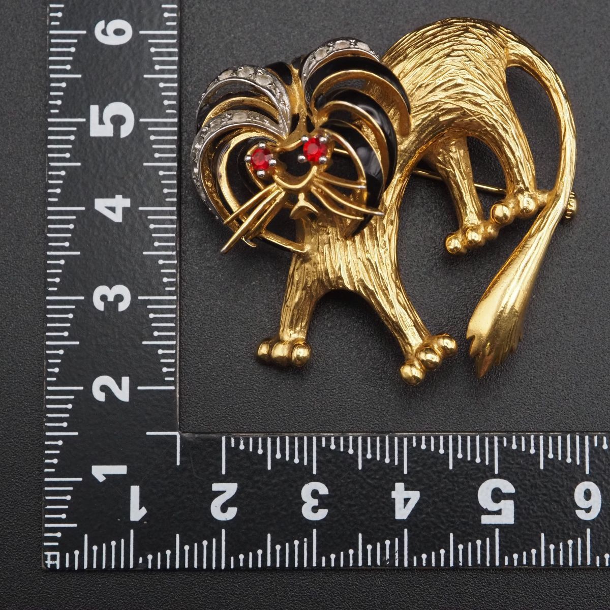 中国骨董品ゴールドメッキブルーエナメルメッシュタイガーアイキャット猫ピンブローチ 中国骨董品ゴールドメッキブルーエナメルメッシュタイガーアイキャット