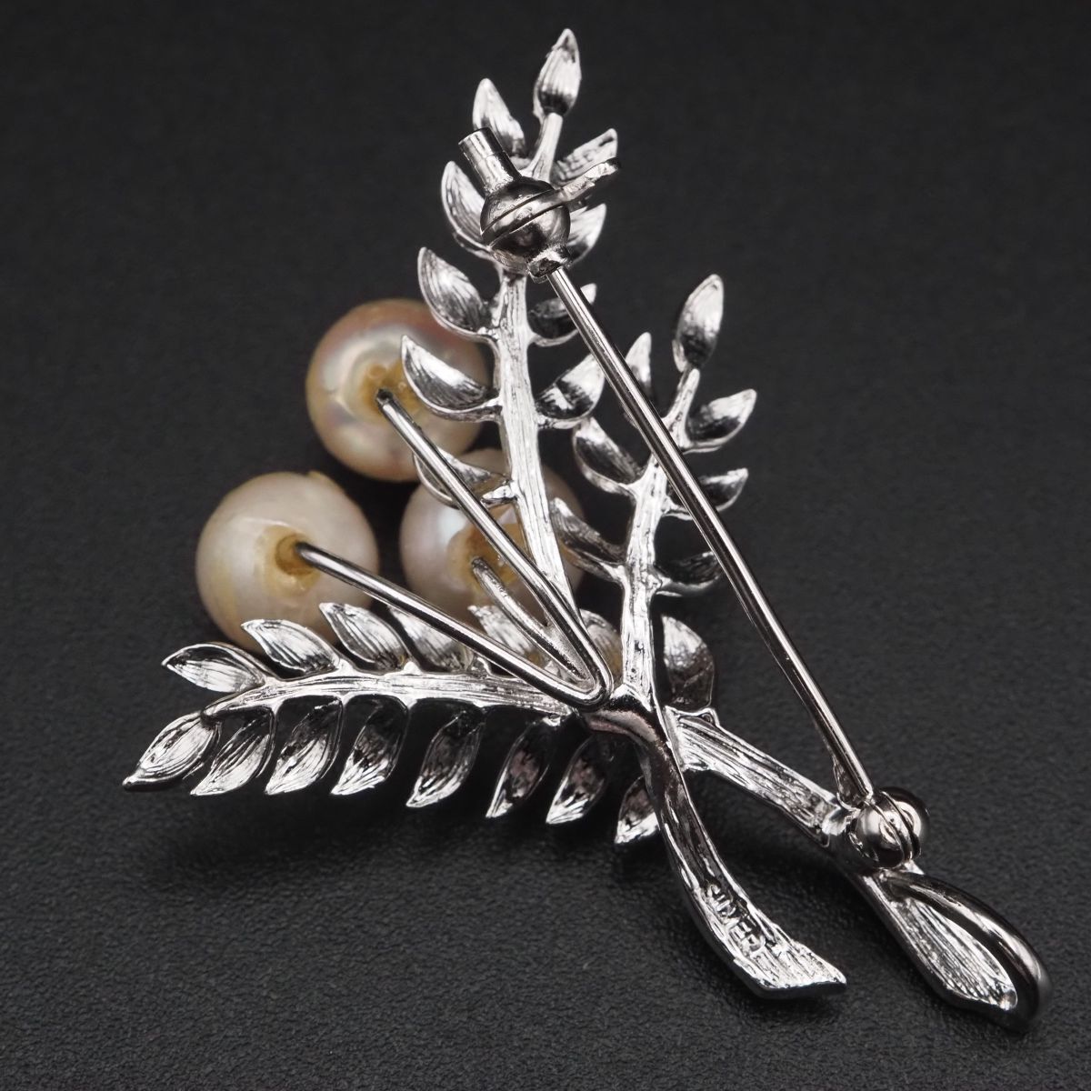 H575 ヴィンテージ SILVER刻印 ブローチ 薔薇 バラ ローズ デザイン