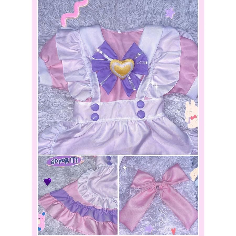 ピンク紫 メイド服