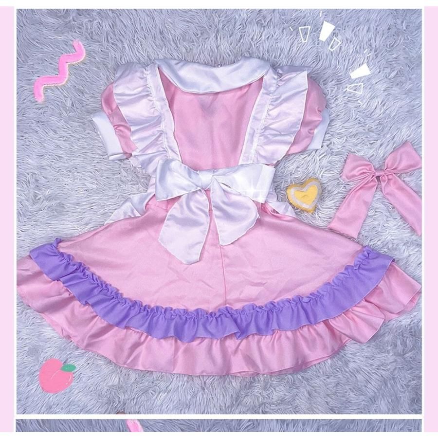  ピンク紫 メイド服 コスプレ 日常 軟妹 ロリータ 女性用 ロータ セット ワンピース meilu 51209 その他 キャラクター衣装