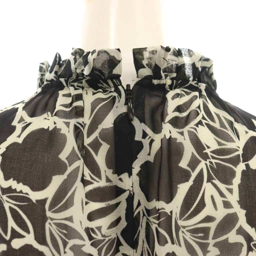 アナイ ANAYI 23AW ラインフラワープリントギャザー ブラウス