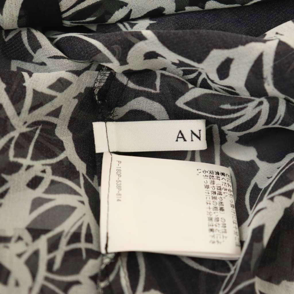 アナイ ANAYI 23AW ラインフラワープリントギャザー ブラウス