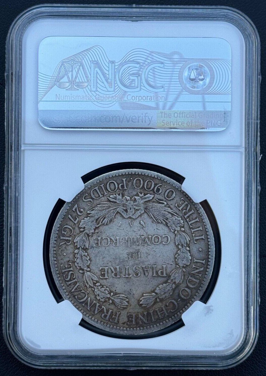 1895年 フランス領インドシナ 1 ピアストル 27 グラム NGC VF-30