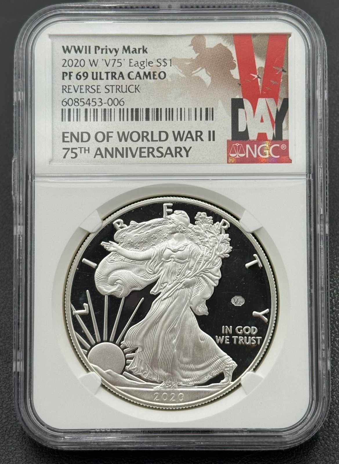 2020 W シルバーイーグル V75 ミントエラー PF 69 ウルトラカメオ