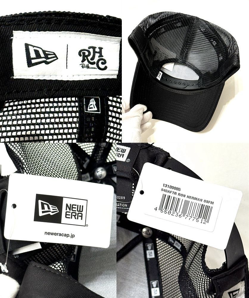 RHC Ron Herman x NEW ERA メッシュ Rロゴ キャップ 黒 RHC Ron Herman 新品 ロンハーマン x ニューエラ NEW ERA R LOGO MESH