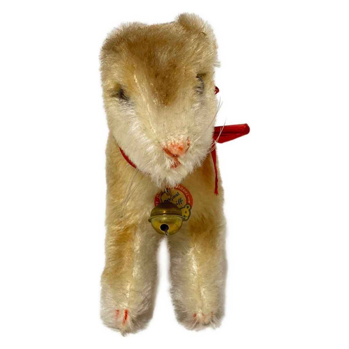 Steiff(シュタイフ) ぬいぐるみ美品 - ブラウン×黒×ボルドー リボン/鈴