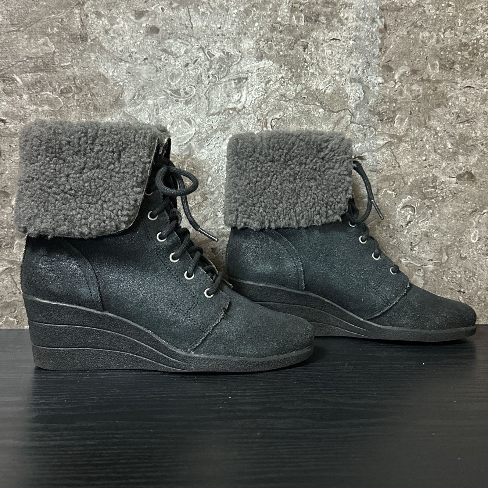 S103 美品 UGG アグ ZEA waterproof ウォータープルーフ レースアップ