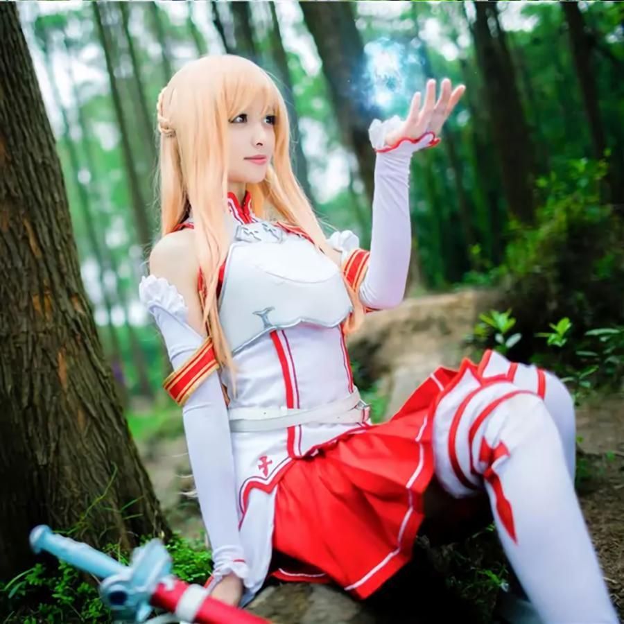 高品質 アスナ コスプレ服 戦闘装 全身 武器 ソードアート オンライン コスプレ 閃光の meilu 51205